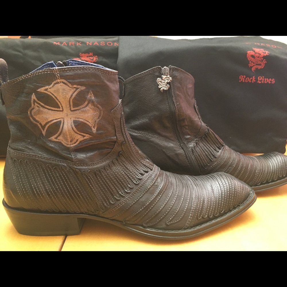 Mark Nason “Rock Lives” Boots (Black, US 9.5)